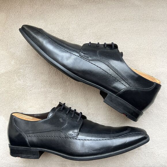Lloyd Of Germany Oker Black Leather Lace Up Dress Shoes Men’s 9 F Business Work - Picture 1 of 16